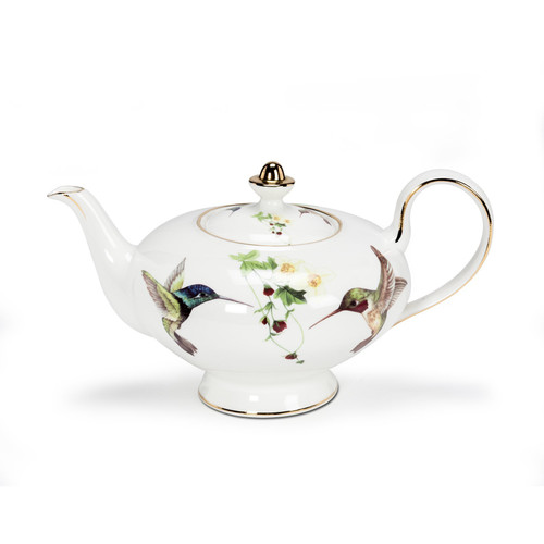 Abbott Collection Ambrosia Hummingbird Teapot,White,10 inches L
