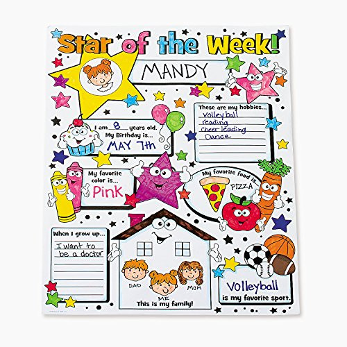 Fun Express - Cyo Star of The Week Posters - Craft Kits - CYO - Paper - Misc CYO - Paper - 30 Pieces