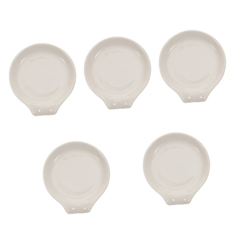 Cabilock 5pcs Ceramic Spoon Rest Soup Ladle Rest Soup Spoon Holder Cooking Spoon Rest Hot Pot Spoon Rest Delicate Spoon Rest Tea Spoon Rest Fork Rest Big Bracket Ceramics White Tableware