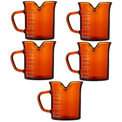 VOSAREA Mini Glass Measuring Cup 5pcs Double Mouth Milk Cup Measuring Cup Scale Glass Drink Cup Espresso Cup Shot Glass