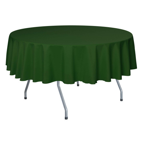 ULTIMATE TEXTILE 84-Inch Round Polyester Linen Tablecloth Moss Green