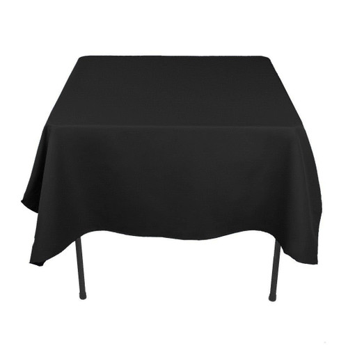 BROWARD LINENS Tablecloth Polyester Square Seamless (One Piece) 100 Inch (Black)