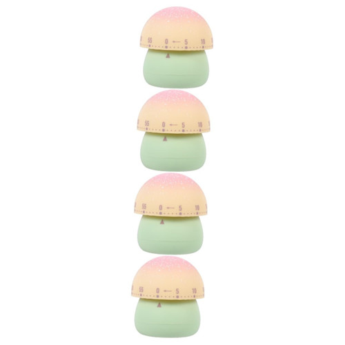 Zerodeko 4pcs Kitchen Timer Egg Timer for Kids Alarm Clock Cake Toppers Cake Decorations Timers Cooking Clock Countdown Egg Timer Wind up Clock Mushroom Kitchen Manual Abs Cartoon Child