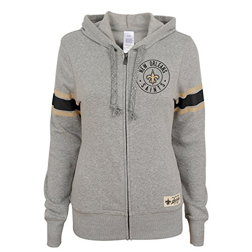 Outerstuff NFL Junior Girls Boyfriend Full Zip Hood, New Orleans Saints, Heather Grey, XL(15-17) Outerstuff NFL Junior Girls Boyfriend Full Zip Hood, New Orleans Saints, Heather Grey, XL(15-17)