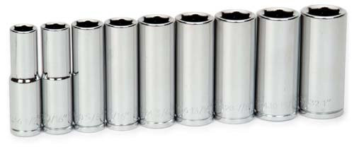 Williams 32936 1/2-Inch Drive Deep 6-Point Socket Set, 9-Piece
