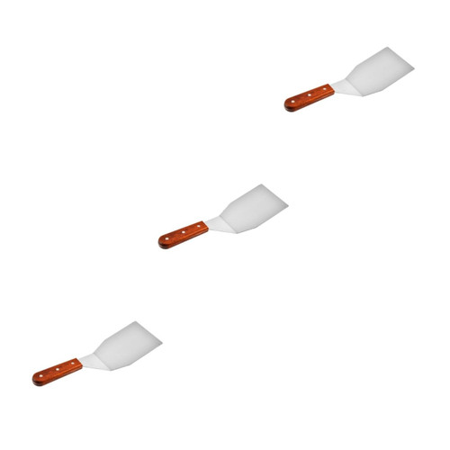 MAGICLULU 3 Pcs Pizza Shovel Pancake Flipper Flat Top Grill Spatula Bbq Spatula for Grill Griddle Spatula Scraper Pizza Spatula Paddle Stainless Steel Spatula Multifunction Server Bamboo