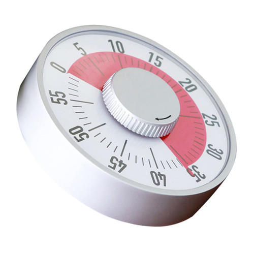 MAGICLULU 2 Pcs Timer Timer 60 Min Timer Magnetic Kitchen Timer Visual Timer Mechanical Rotating Alarm Cooking Baking Timer Baking Time Reminder Egg Timer Clock Student Large White