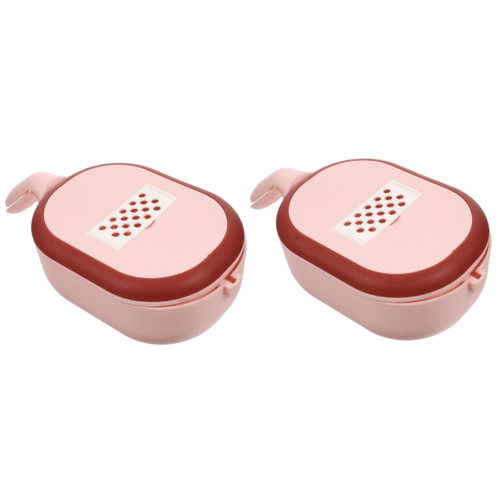 DECHOUS 2pcs Vegetable Drainer Mandoline Slicer Multi-purpose Vegetable Cutter Carrot Slicer Carrot Grater Kitchen Onion Cutter Radish Wipe Fruit Stainless Steel Handle Pink