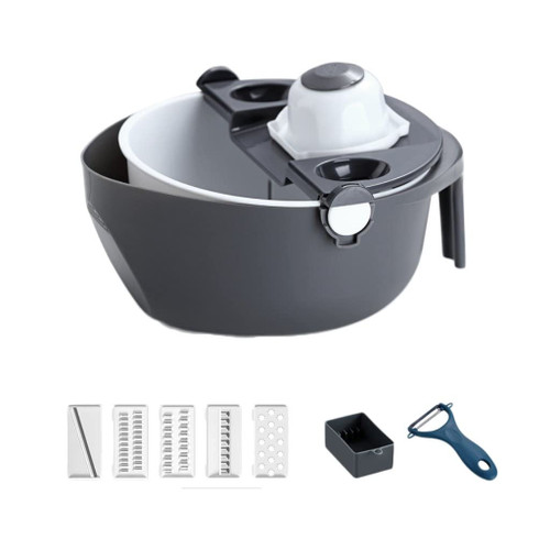 Multifunctional Vegetable Cutter, Multifunctional 6-in-1 Slicer Kitchen Vegetable Cutter Vegetable Cutter Household Grater Grater (Color : Gray)