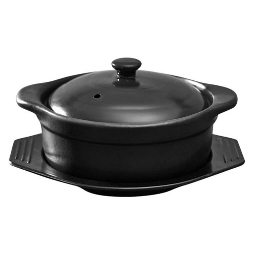 Kichvoe Casserole Clay Pot Saucepan Ceramic Bowl with Lid Cook Soup Pot Korean Ceramic Bowl Ceramic Cooking Pot 1.26L