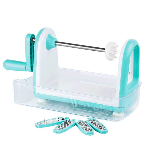 Manual Spiralizer Vegetable Slicer Vegetable Chopper Rotary Grater Vegetable Cutter Food Processor Rotary Cheese Grater for Carrot, Potato, Cucumbers