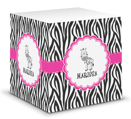 Personalized Zebra Sticky Note Cube