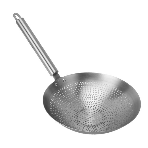 Strainer Skimmer Ladle, 304 Stainless Steel Skimmer Spoon, Large Slotted Spoon Oil Spider Strainer Cooking Colander Spoon Utensil for Kitchen, Draining, Frying, Daily Use (24cm)