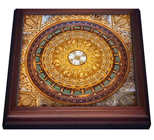 3dRose trv_209125_1 USA, Florida, St Augustine, Flagler College, Hotel Ponce De Leon Trivet with Ceramic Tile, 8" by 8", Brown
