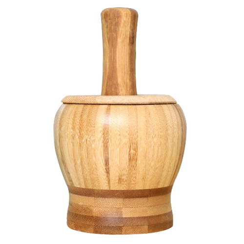 XHPZXF Handmade Bamboo Mortar and Pestle Set for Spice, Pill, Food and Garlic,with Cover,10 x 9 cm XHPZXF Handmade Bamboo Mortar and Pestle Set for Spice, Pill, Food and Garlic,with Cover,10 x 9 cm