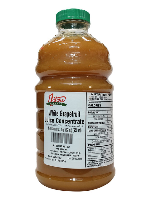 Nature Blessed 100% Pure White Grapefruit Fruit Juice Concentrate - 1 Quart (1/32 fl oz bottle), Applications: Excellent for Home Wine Making, Brewing, Distilling, Smoothies, Mead, Jelly