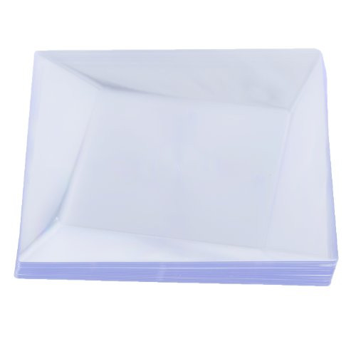 Party Essentials 20-Count Hard Plastic 9.5" Twisted Square Lunch/Dinner Plates, Clear