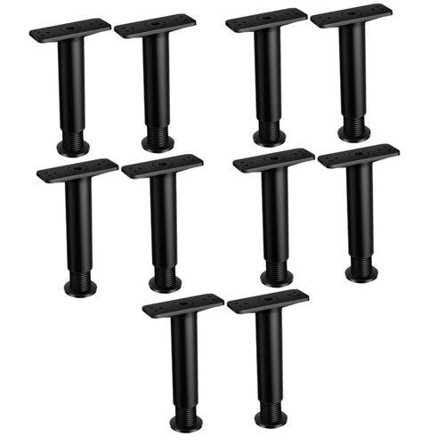 Housoutil 10 Pcs Bed Support Frame Bed Replacement Parts Bed Reinforcement Kit Bed Frame Camas King Sofa Support Legs Black Furniture Legs Metal Stand Beds Pedal 15c Adjustable