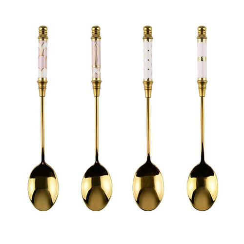 Dessert Spoons Stainless Steel Cake Ice Cream Dessert Spoon Household Cereal Breakfast Spoon Ice Tea Coffee Milk Mixing Spoon Watermelon Spoon Coffee Spoons