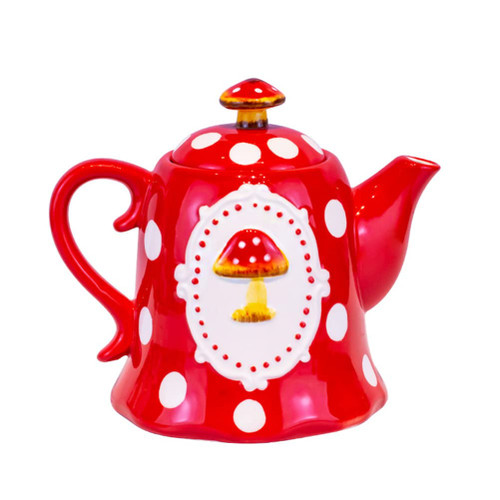 HEMOTON Ceramic Tea Pot Porcelain Tea Pot Mushroom Design Blooming Loose Leaf Ceramic Teapot Bone China Teapot Kungfu Tea Pot Coffee Pot