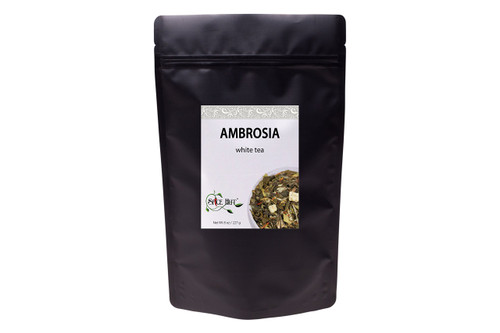Ambrosia White Tea, Pai Mu Tan Loose Leaf - Low Caffeine, Antioxidant Rich, Hot & Iced | bulk 8oz, 80-100 cups | The Spice Hut, First Sip of Tea