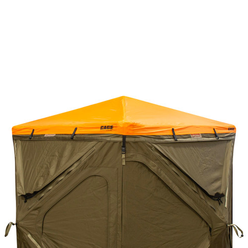 CAGE PERMANENT HUB BLIND, Blaze Orange Safety Cap, for Use with R30 Permanent Hub Blind, Safety During Hunting, Attaches Quickly and Easily, Blaze Orange, CBA700