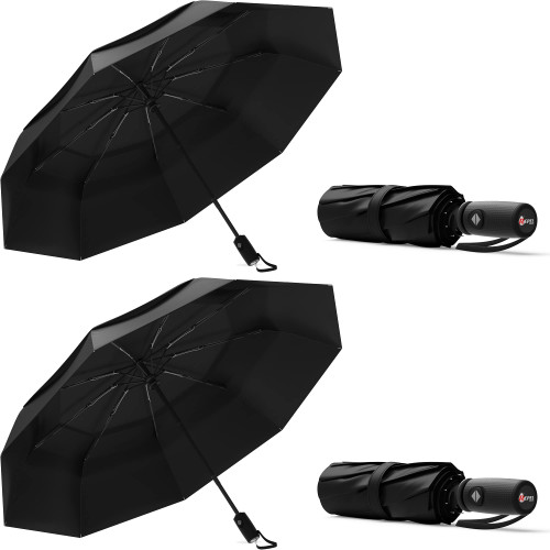 Repel Umbrella The Original Portable Travel Umbrella - Umbrellas for Rain Windproof, Strong Compact Umbrella for Wind and Rain, Perfect Car Umbrella, Golf Umbrella, Backpack, and On-the-Go, pack of 2