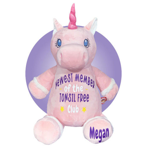 Tonsils Out Gift for Children - Personalized - Gifts for Tonsillectomy - Tonsillectomy Recovery Kids - Face Heating Pad - Get Well Soon Gift for Kids After Tonsil Surgery by Kikilishop - Pink Unicorn