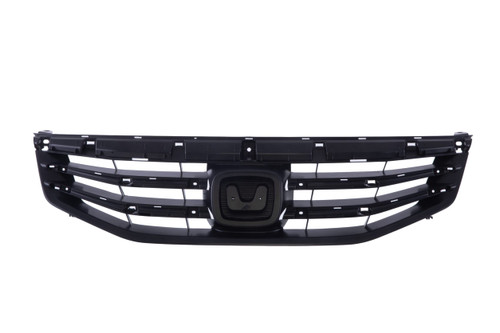 CarPartsDepot Front Textured Black Face Bar Grille Assembly Grill And Black Insert With Emblem Provision Compatible For Honda Accord Sedan 2011-2012 SE LX EX EX-L LX-P HFP