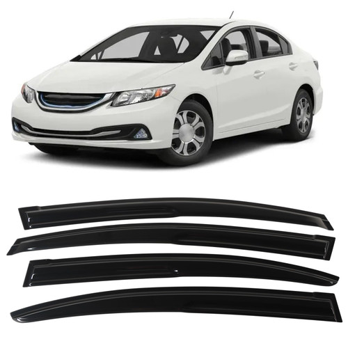 ZDKK 4PCS Window Visors Deflectors Vent Guards Sun Wind Rain Shield Fit for 2012-2015 Honda-Civic Car Window Sun Visor