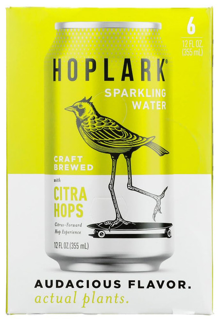 Hoplark Sparkling Water, Craft Brewed with Citra Hops, Zero Calories, No Sugar, Vegan Friendly, Gluten Free & Non-GMO, 6 Cans, 72 Fluid Ounce (Pack of 4)