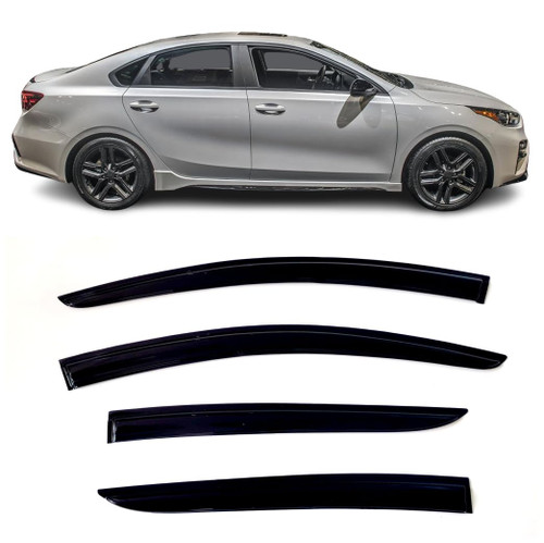 BGGTYRSD Side Window Visor Sun Deflector Rain Guard Vent Shade Fits Kia Forte Sedan 2019-2023