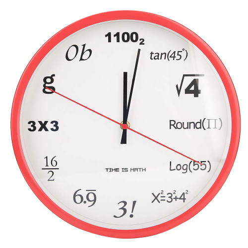 Math Wall Clock, Unique Wall Clock Unique Wall Clock Modern Design Novelty Maths Equation Clock Each Hour Marked by a Simple Math Equation