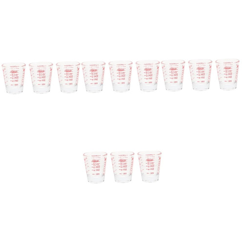 Ciieeo 12 Pcs Ounce Cup Clear Espresso Cups Small Measuring Cup Clear Measure Cup Scale Ounce Measure Jugs Clear Coffee Mugs Measuring Pitcher Graduated Multifunction Accessories Glass