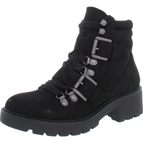 WHITE MOUNTAIN Shoes Women's Day Time Lace-up Boot, Black/Fabric, 6.5 M