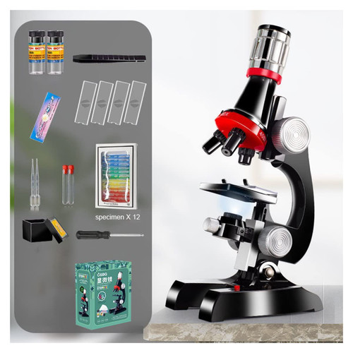 RADHAX Microscope Kit Kids Zoom Biological Microscope Lab Led 100x 400x 1200x for Children Microscope Lens Adapters (Color : 1065B)