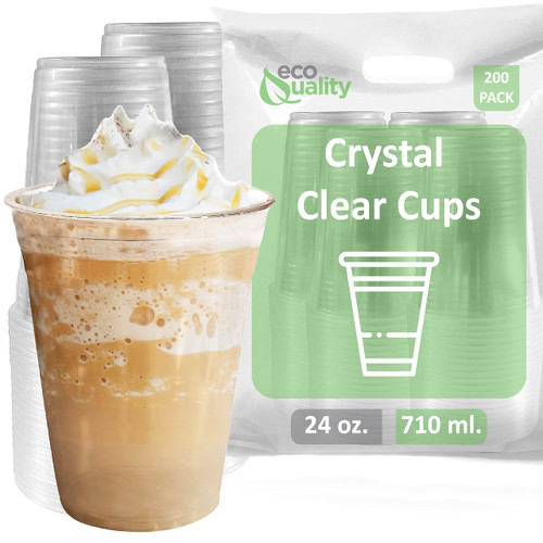 Clear Plastic Disposable Pet Cups | 24 oz Cups, 200 Pack | Crystal Clear PET Cup | Cold Smoothie | Iced Coffee Go Cups | Ideal for Coffee, Parfait, Juice, Soda, Cocktail, Party Cups (24oz, 200 count) Clear Plastic Disposable Pet Cups | 24 oz Cups, 200 Pack | Crystal Clear PET Cup | Cold Smoothie | Iced Coffee Go Cups | Ideal for Coffee, Parfait, Juice, Soda, Cocktail, Party Cups (24oz, 200 count)