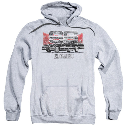 Trevco Chevrolet El Camino Ss Mountains Unisex Adult Pull-over Hoodie for Men and Women, X-Large Athletic Heather