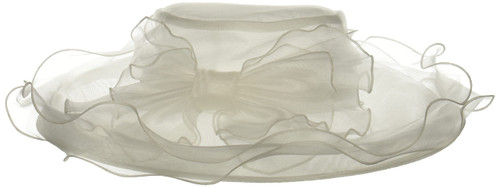 San Diego Hat Company Women's Dress Hat with Wired Brim and Double Bow, Ivory, One Size