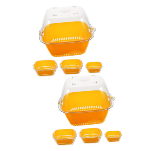 PRETYZOOM 8 Pcs Vegetable Drainer Basket Plastic Colander Fruit Strainer Drain Colander Bowl Food Strainer Bowl Filter Vegetable Strainer Bowl Colander Bin The Pet Sink Fruit Tray