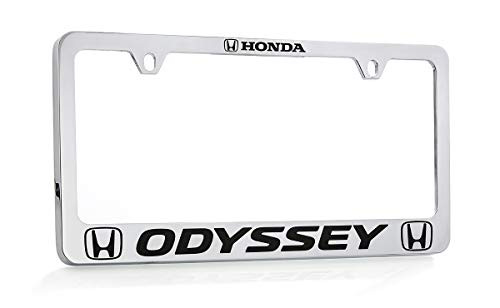 Honda Odyssey Wordmark Chrome Plated Zinc License Plate Frame Holder Wide Bottom Engraved 2 Hole