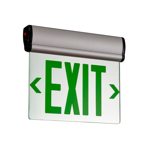 CM MZY Green Exit Signs for Business, Double Sides LED Edge Lit Exit Sign, UL 924, Hardwired Emergency Exit Lights with Battery Backup, Aluminum Housing with Rotating Acrylic Mirror Panel, AC 120/277V, 1 Pack