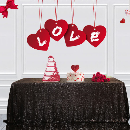 PartyDelight Sequin Tablecloth Wedding Dinning Table 90"x132"Black Rectangle Tablecloth Shimmer Table Cloths Sparkle Glitter Decorations PartyDelight Sequin Tablecloth Wedding Dinning Table 90"x132"Black Rectangle Tablecloth Shimmer Table Cloths Sparkle Glitter Decorations