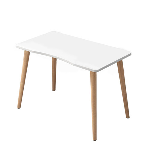 emlovosy Solid Wood Computer Desk, Ergonomic-Arc Design,Thickened Plate,27" Spacious Desktop Computer Desk PC Work Writing Table White