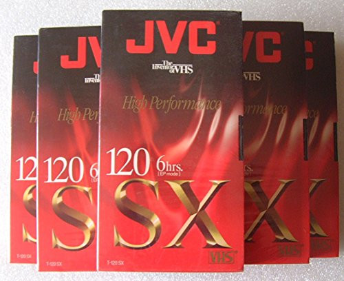 JVC High Performance SX 120 6hrs. VHS tapes.5 Pack