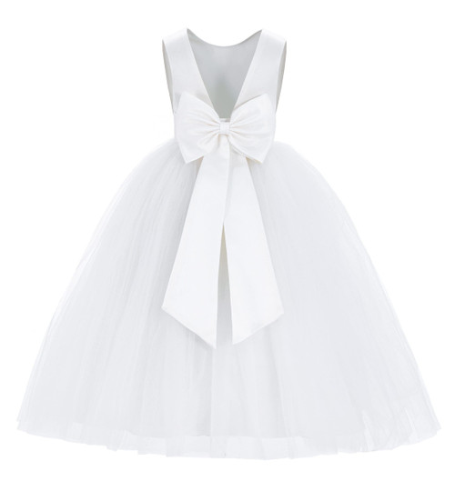 ekidsbridal V-Back Satin Formal Flower Girl Dress Girls Dresses for Wedding Guest 219T 2