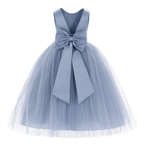 ekidsbridal V-Back Satin Formal Flower Girl Dress Girls Dresses for Wedding Guest 219T 10