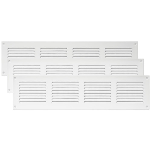 Vent Systems 16'' x 4'' Inch White Air Vent Cover Metal Air Return Grill with Built in Pest Guard Screen HVAC Vent Cover for Home Improvement Vent Duct Cover Pack of 3 Vent Systems 16'' x 4'' Inch White Air Vent Cover Metal Air Return Grill with Built in Pest Guard Screen HVAC Vent Cover for Home Improvement Vent Duct Cover Pack of 3