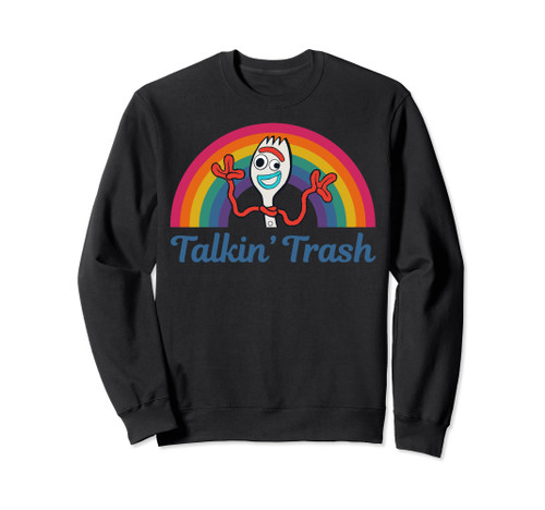 Disney Pixar Toy Story 4 Forky Talkin' Trash Rainbow Poster Sweatshirt