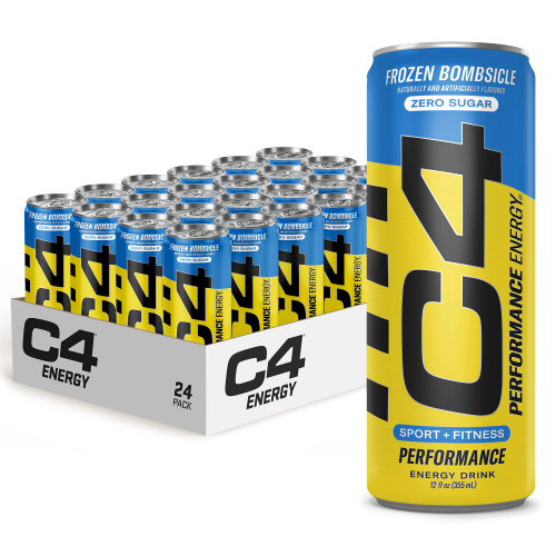 Cellucor C4 Energy Non-Carbonated Zero Sugar Energy Drink, Pre Workout Drink + Beta Alanine, Icy Blue Razz, 12 Fl Oz (Pack of 24)